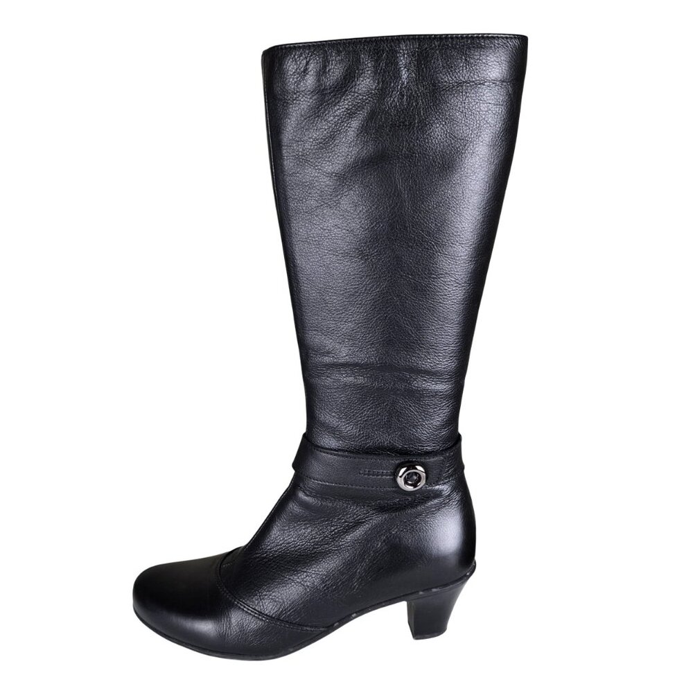 La Canadienne Tall Boots 9 Black Waterproof Leather Full Zip Very Good Condition - Picture 6 of 16